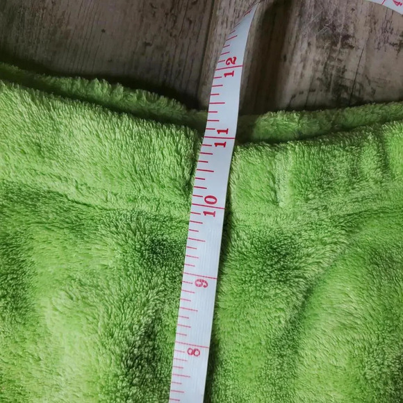 Vintage Lime Green Fuzzy Stirrup Pants Women's Size Small Microfiber - Picture 7 of 10